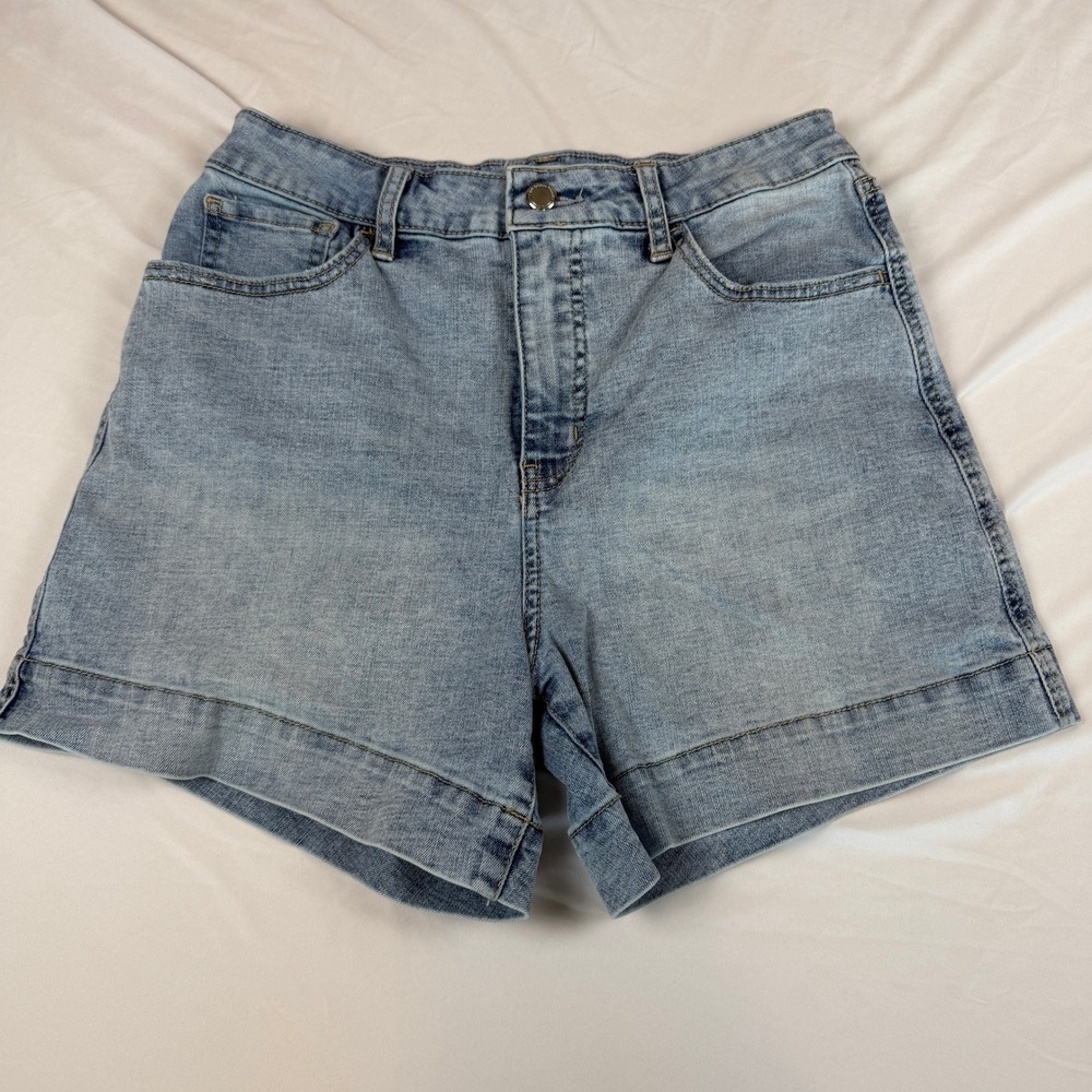 Rebecca Minkoff Light Wash Denim Shorts High Waisted Stretch Size 4